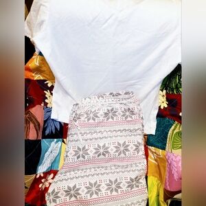 Cuddl Duds Cozy Snowflake Pattern Pajama Wide Leg Pants Set Size XXL Top 1XL